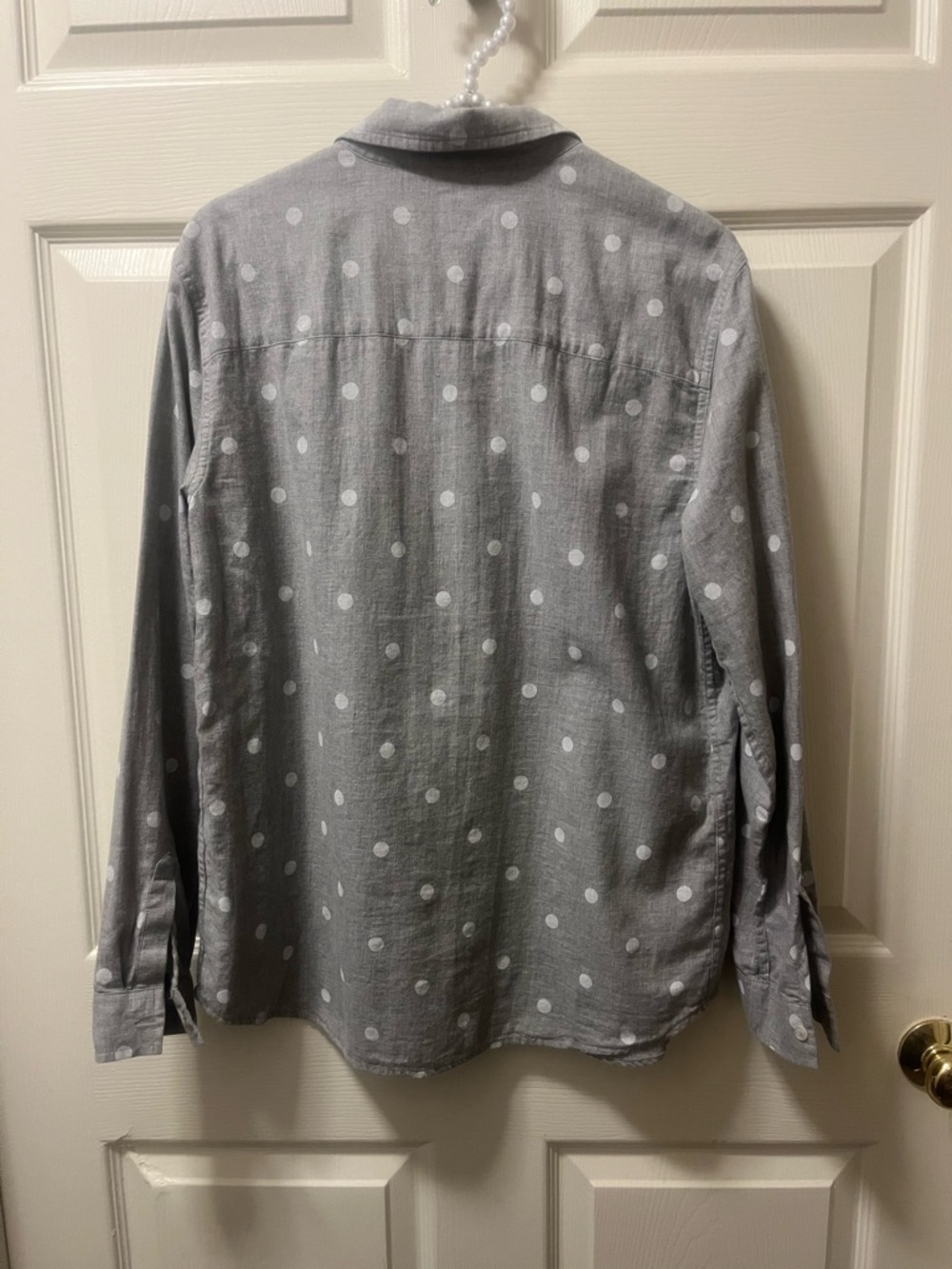 Southern Tides Women's Grey Polka Dot Button-Front Shirt Cotton Classic. Size LG - Picture 2 of 6